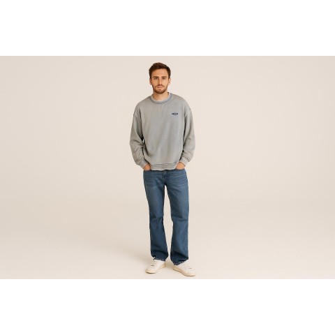 Knitted printed hoodie