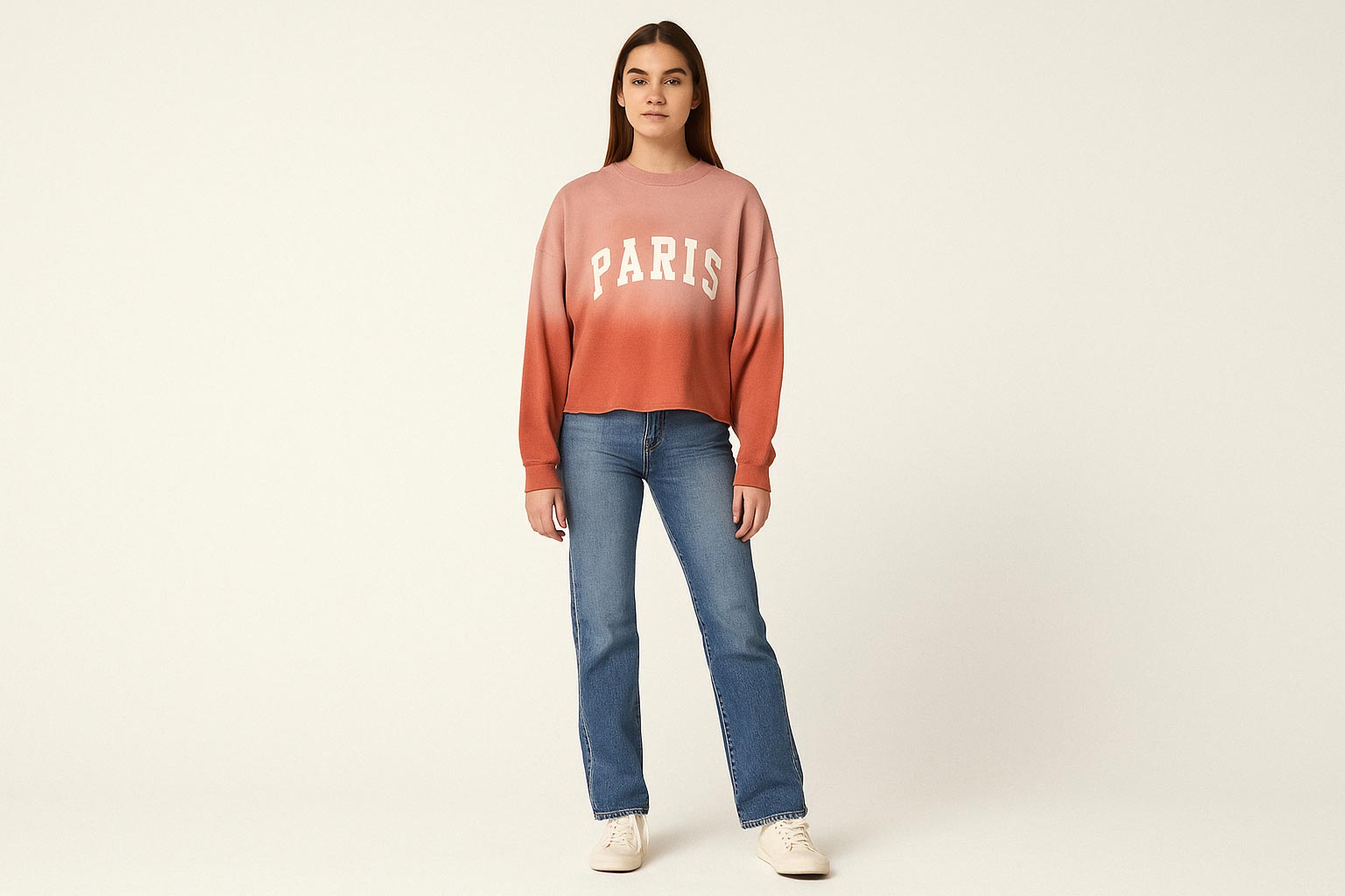 Knitted printed hoodie