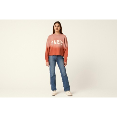 Knitted printed hoodie