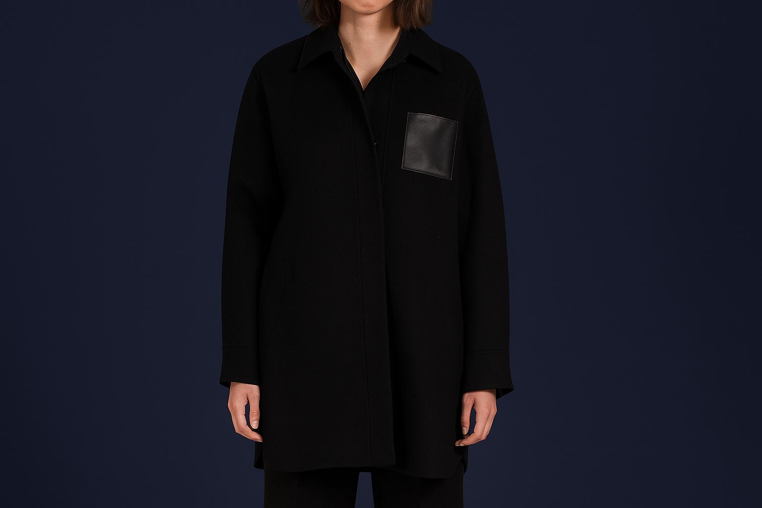 A-line double-sided woolen coat